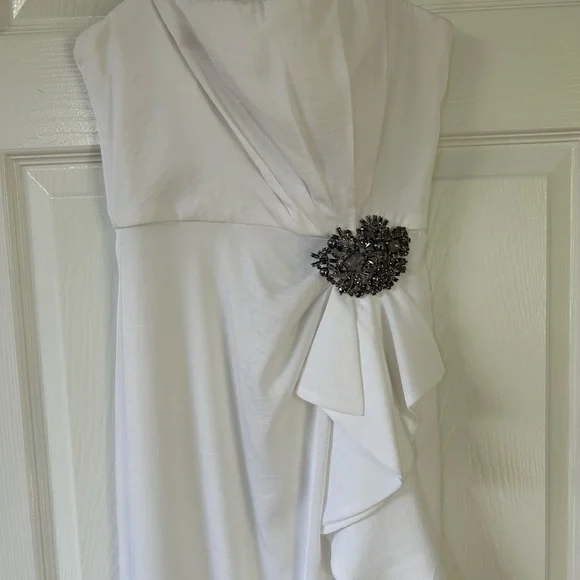 NWT BCBGMAXAZRIA STRAPLESS ISLA WHITE DRESS - Picture 6 of 10